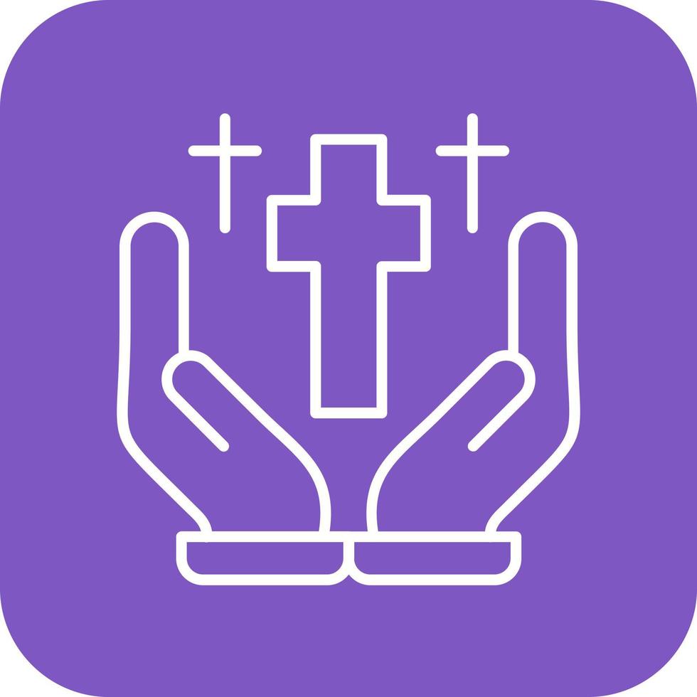 Prayer Line Round Corner Background Icons vector