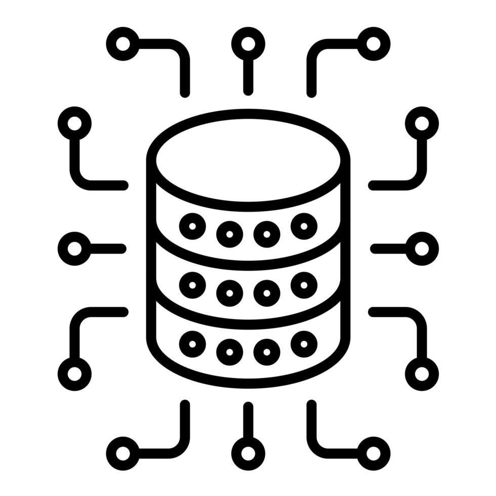 Data Aggregation Line Icon vector