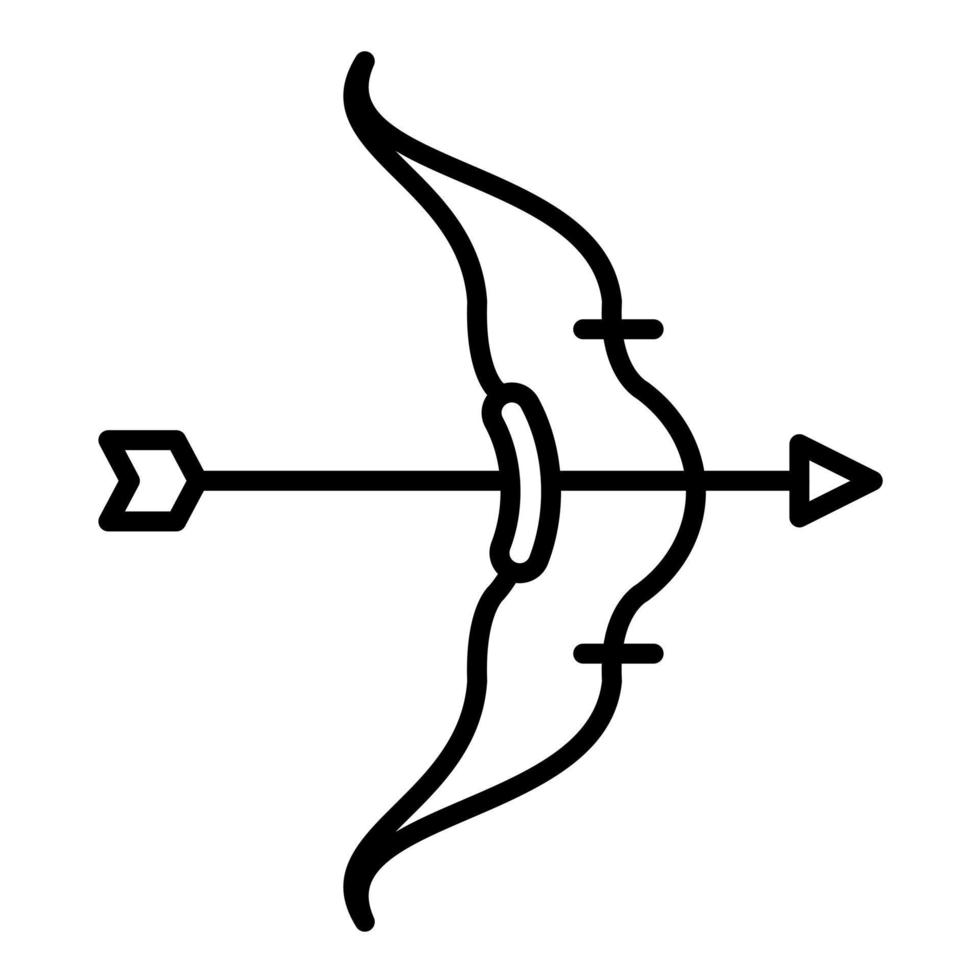 Bow Arrow Line Icon vector