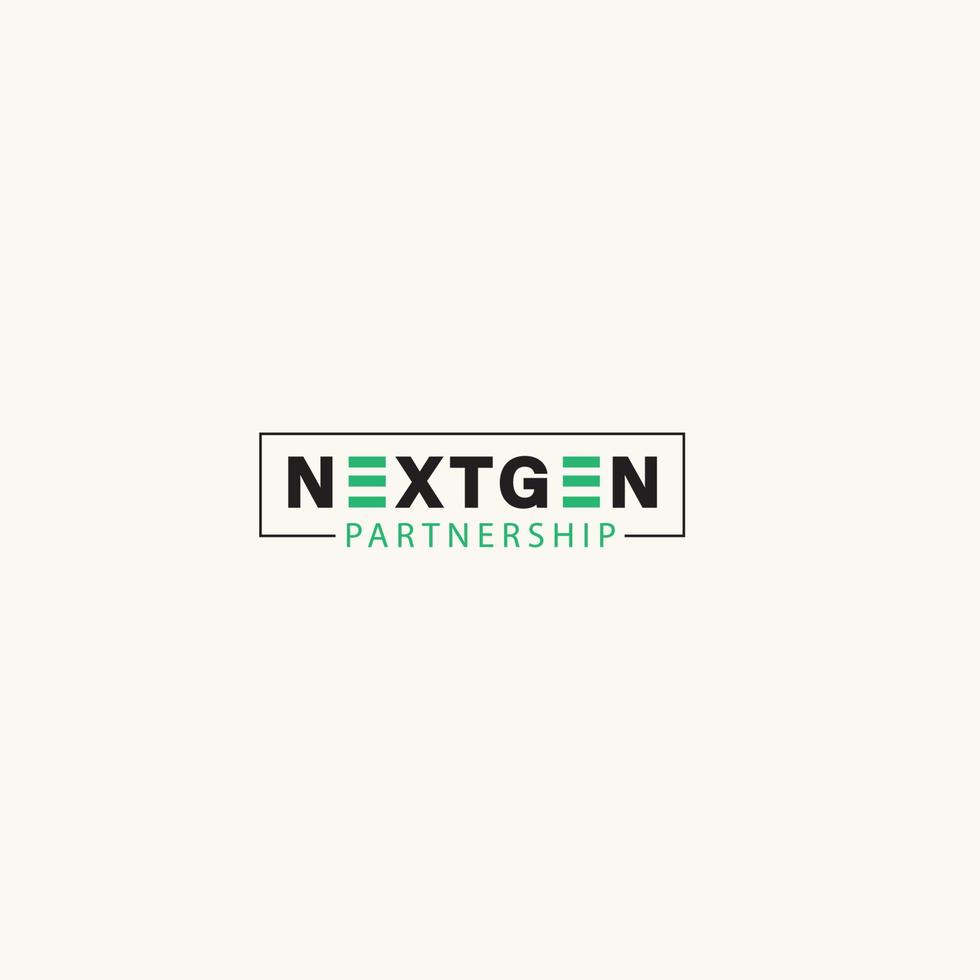 Nextgen minimalist text logo design vector template