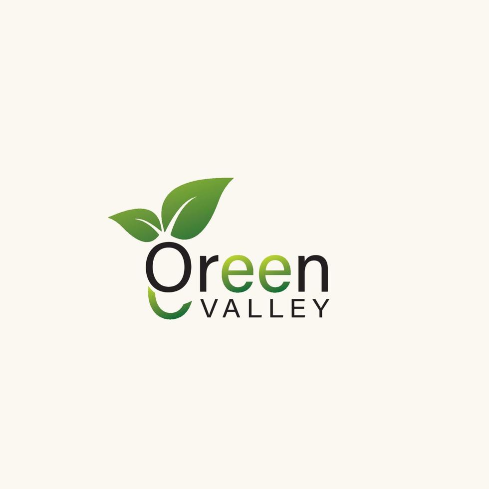 Modern Green Valley logo design vector template