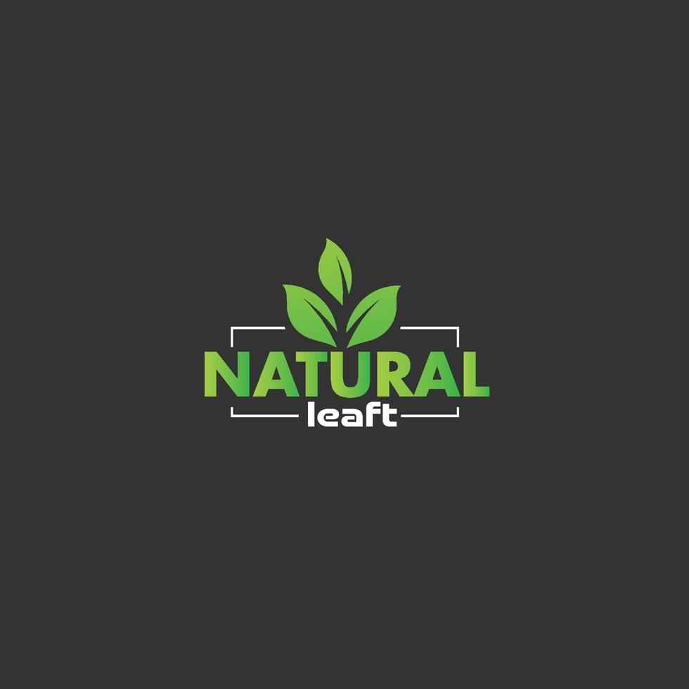 Natural leaft minimalist logo design vector template