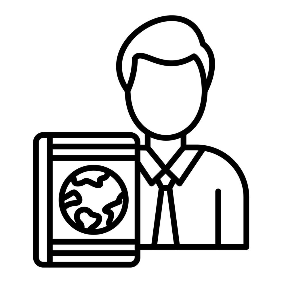 Travel Agent Male Line Icon vector