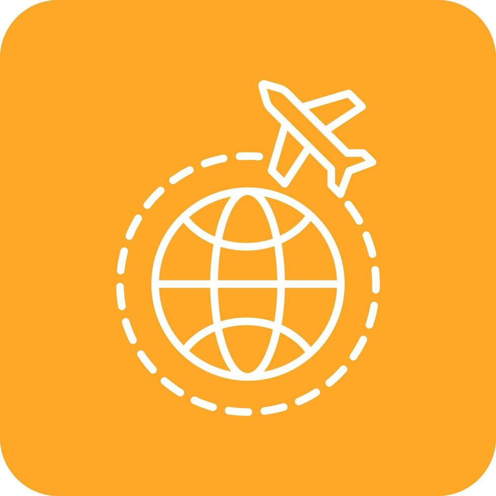 Global Line Round Corner Background Icons vector