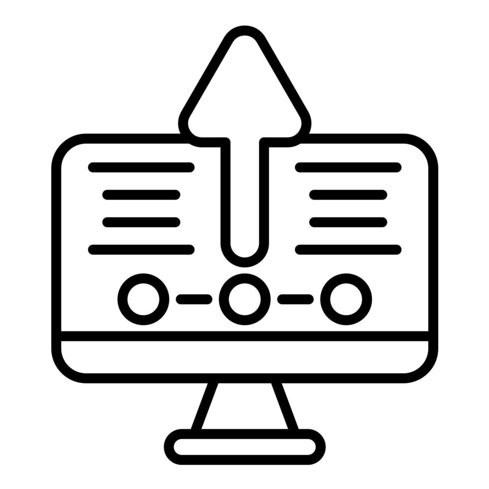 Upgrade Desktop Line Icon vector