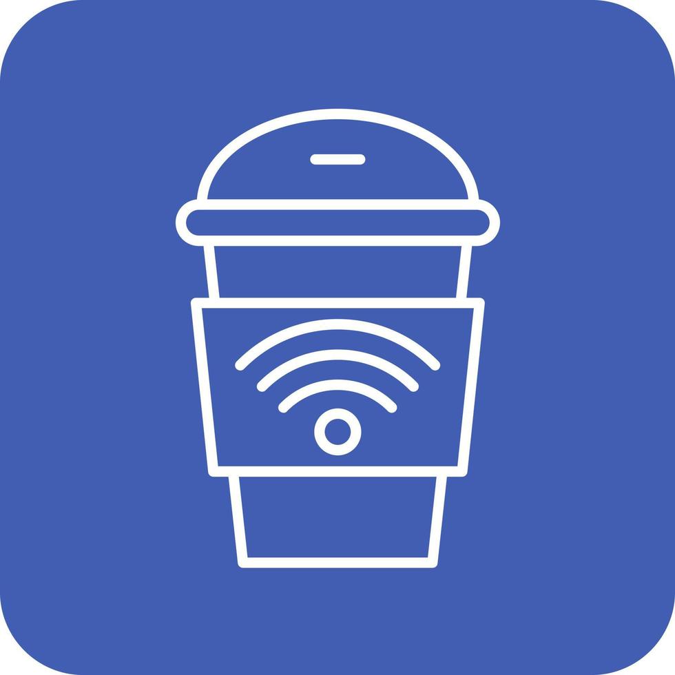 Cafe Wifi Line Round Corner Background Icons vector
