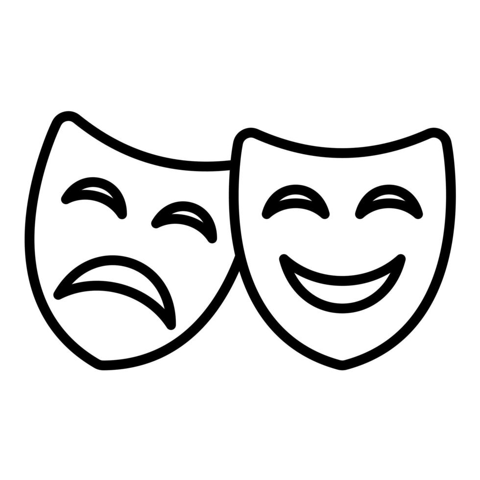 Opera Mask Line Icon vector