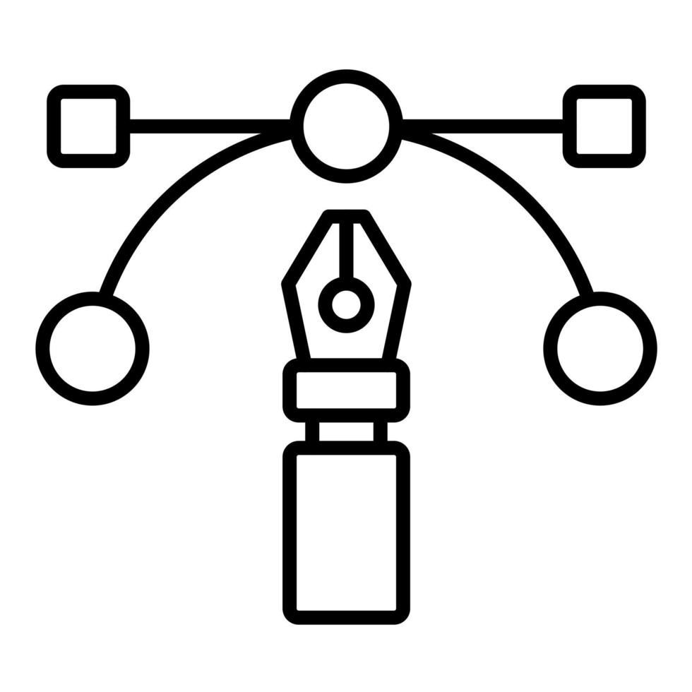 Arch Point And Pen Line Icon vector