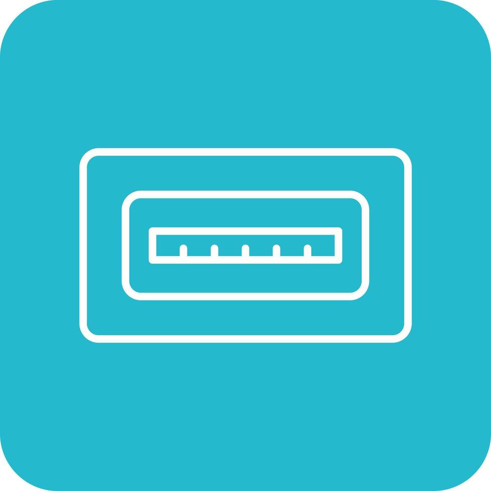 USB port Line Round Corner Background Icons vector