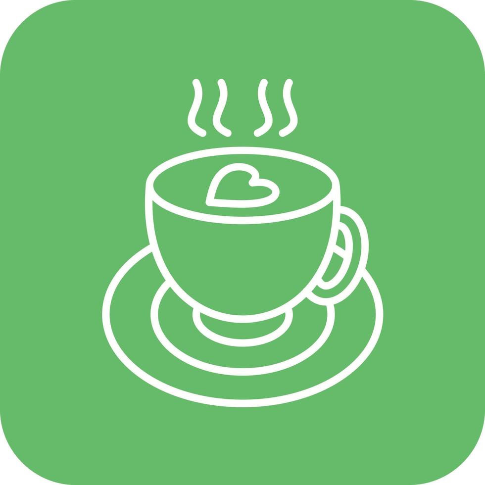 Hot Drink Line Round Corner Background Icons vector