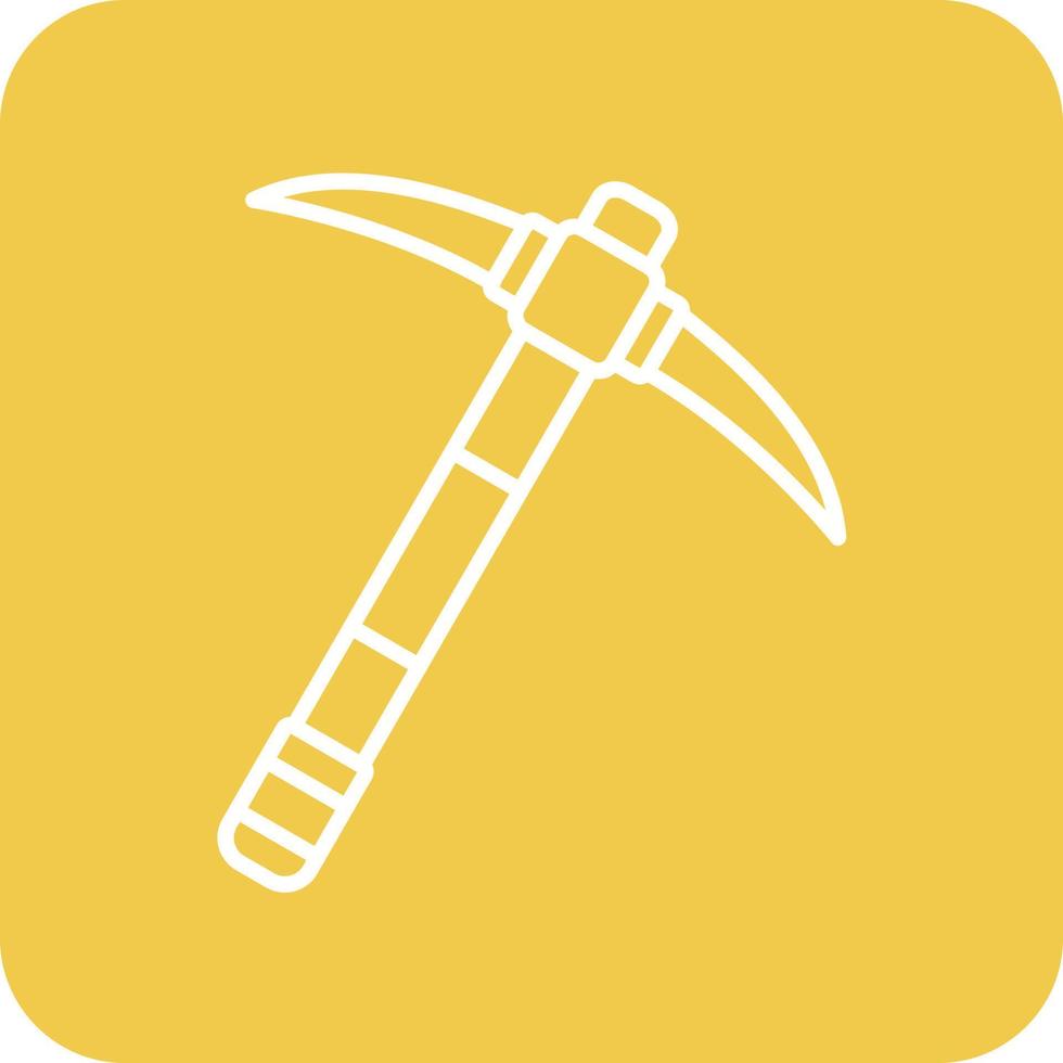 Pickaxe Line Round Corner Background Icons vector