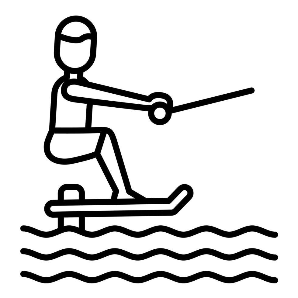 Sit Down Hydrofoiling Line Icon vector