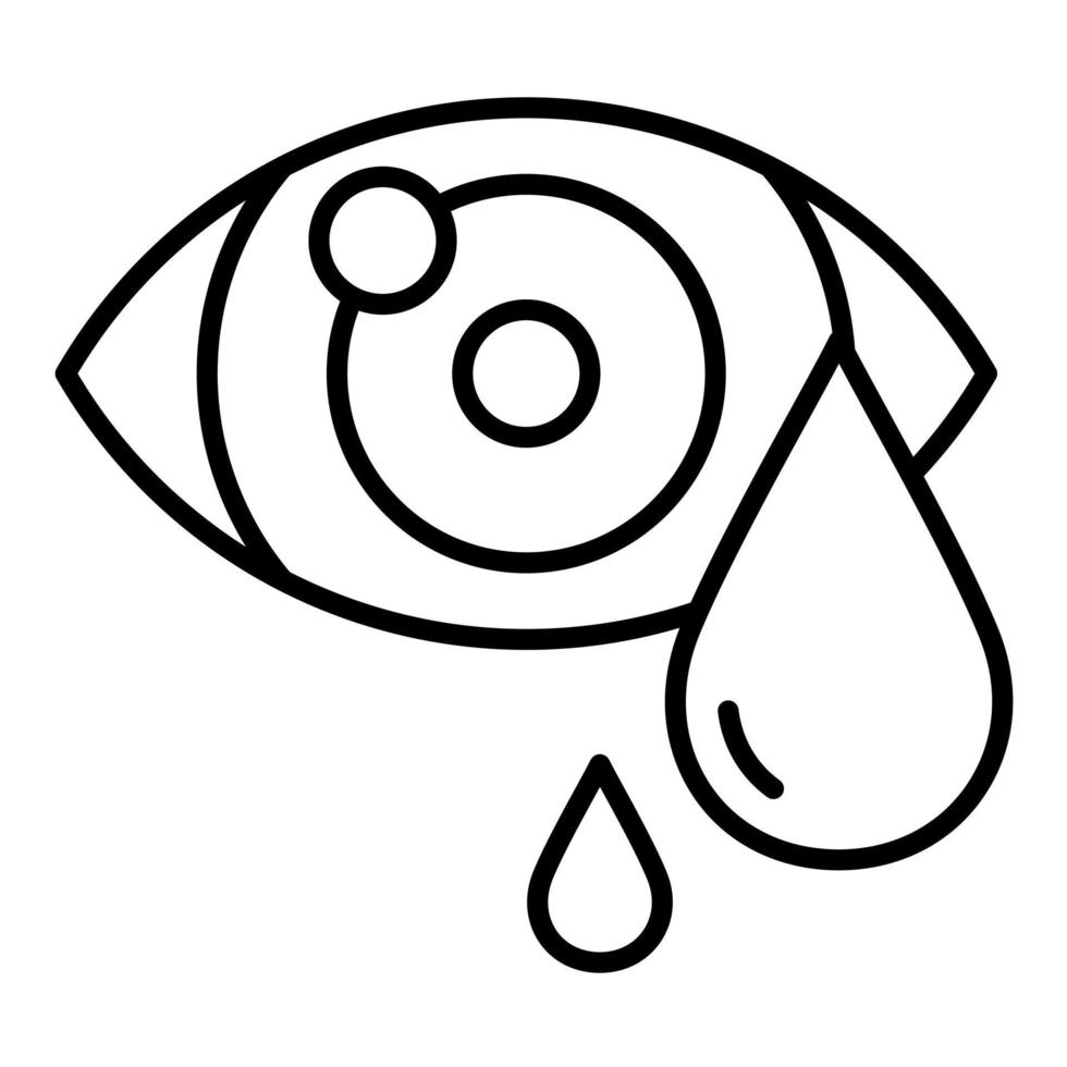 Watery Eyes Line Icon vector