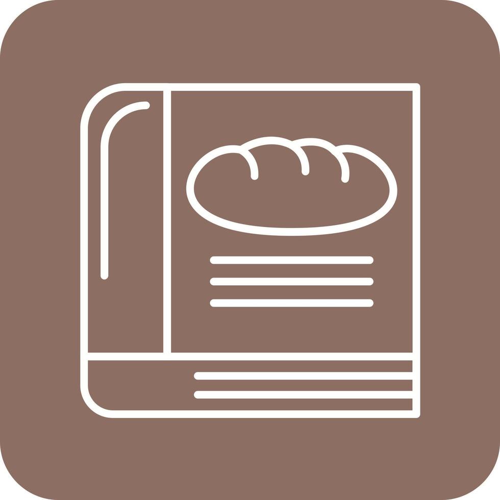 Recipe Book Line Round Corner Background Icons vector