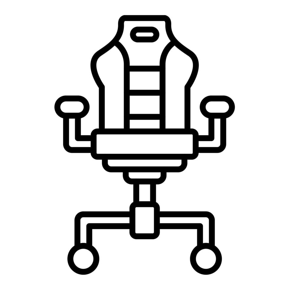 icono de línea de silla de juego vector