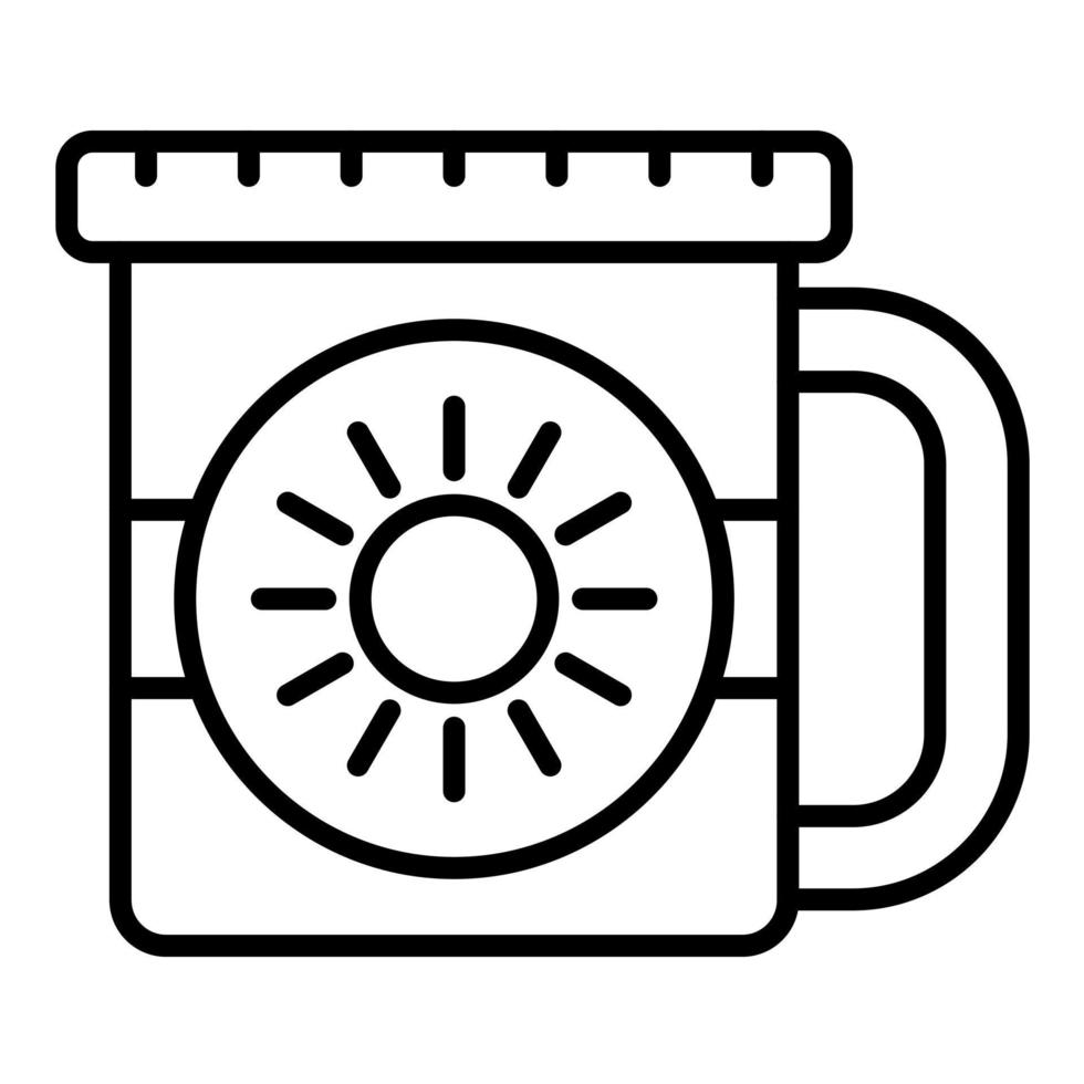 icono de línea de taza de metal vector