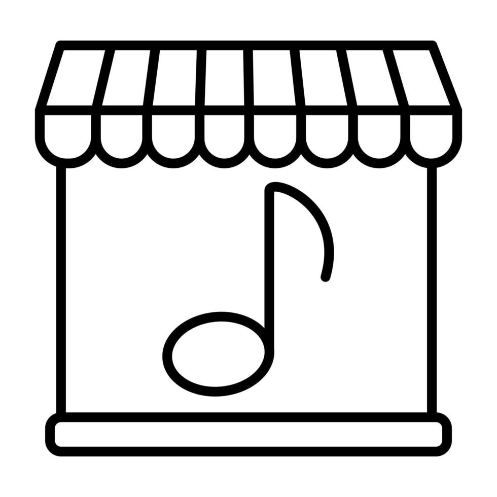 icono de línea de tienda de música vector