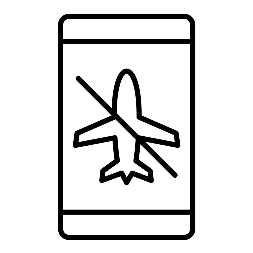Airplane mode Inactive Line Icon vector
