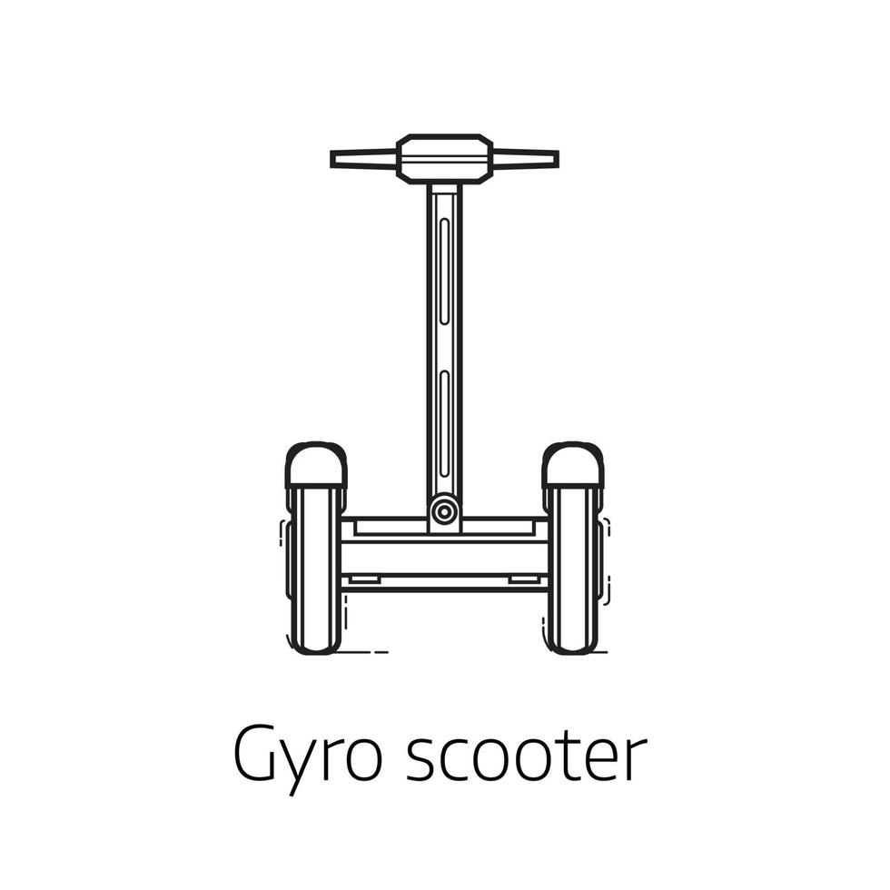 ilustración de línea delgada de scooter giroscópico vector
