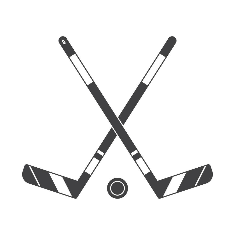 icono de palos de hockey cruzados vector