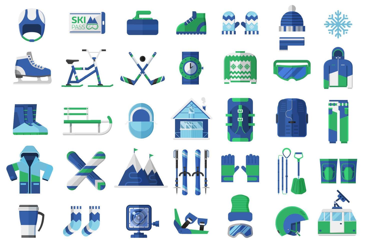 Winter Sports and Activity Icons vector