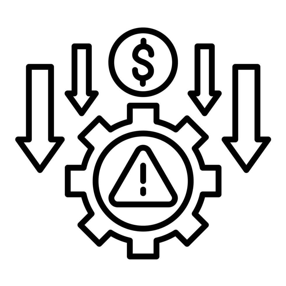 Reduce Business Risk Line Icon vector