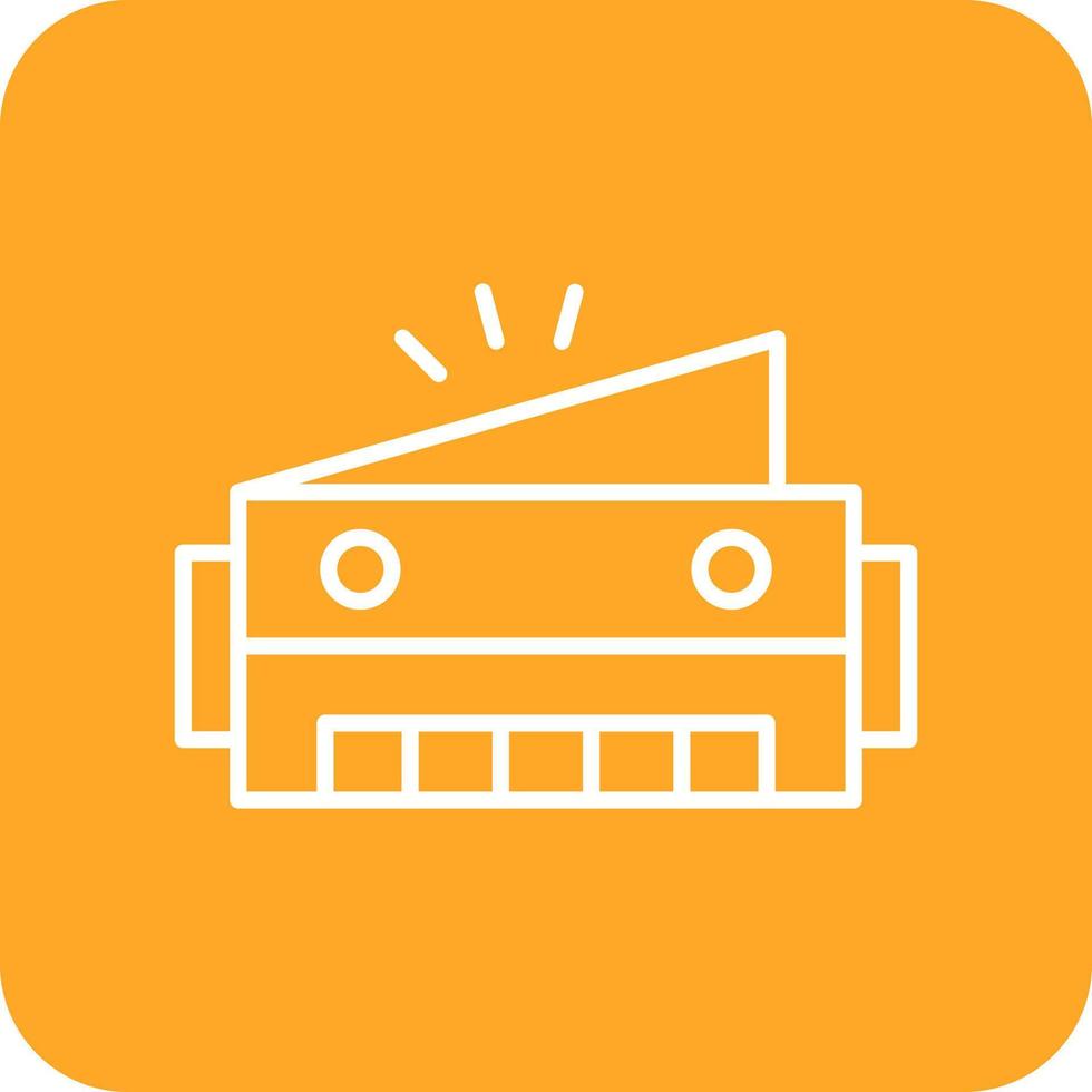 Harmonica Line Round Corner Background Icons vector