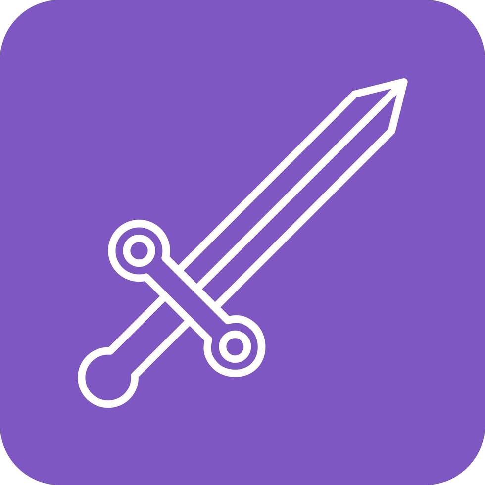 Game Sword Line Round Corner Background Icons vector