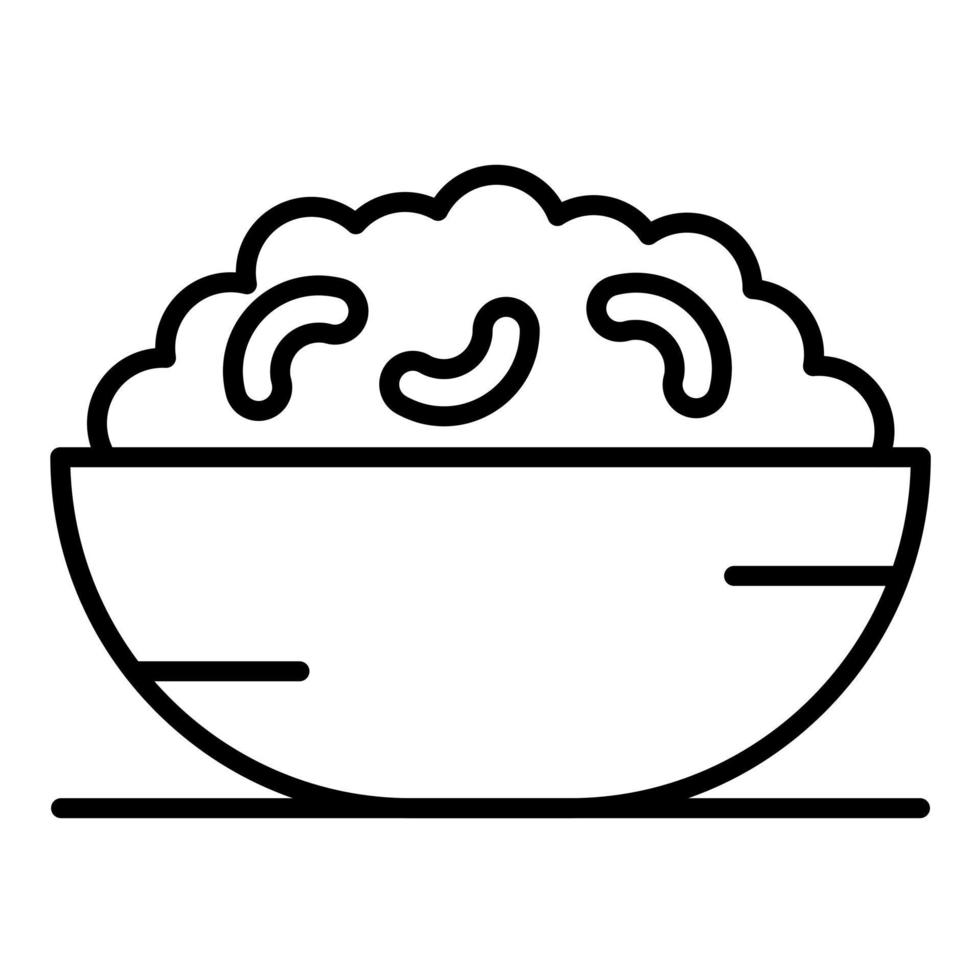 icono de línea de macarrones con queso vector