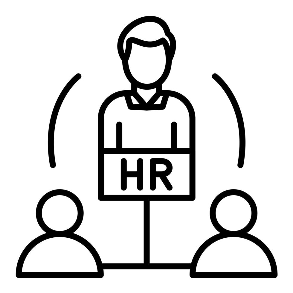 Hiring Manager Line Icon vector
