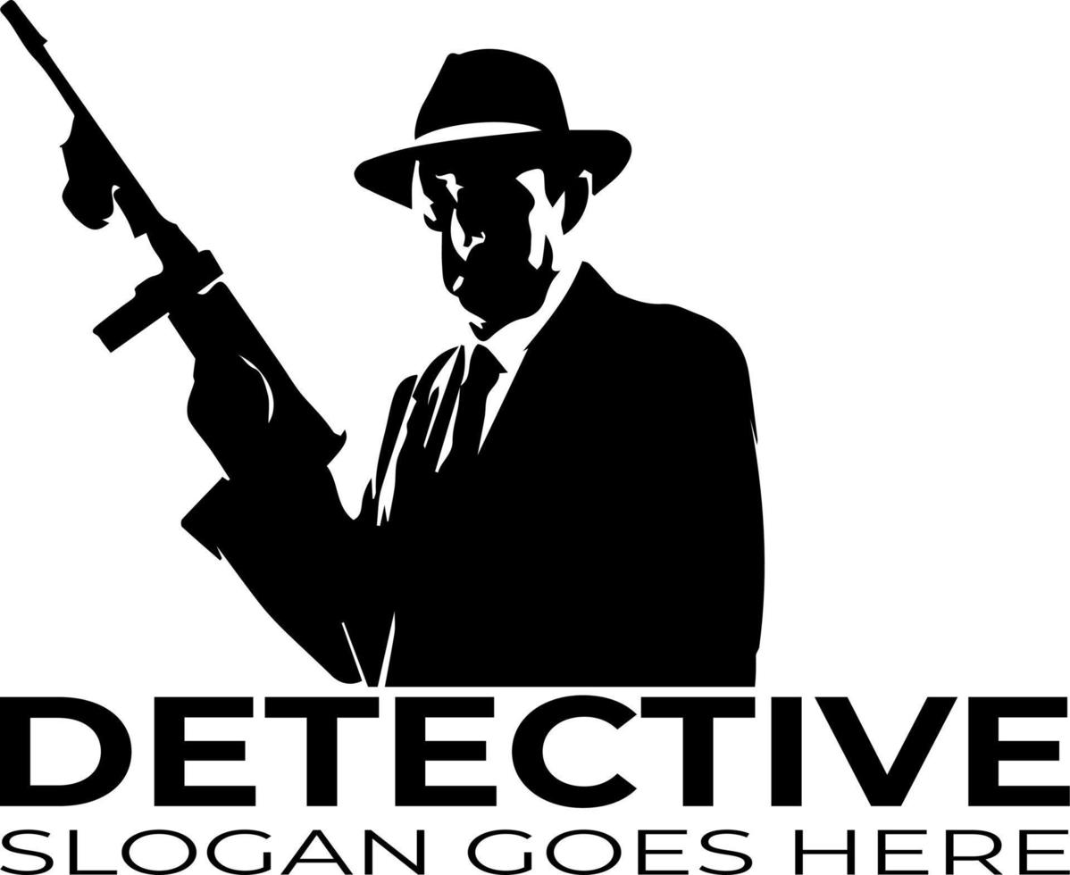 Detective logo free template vector