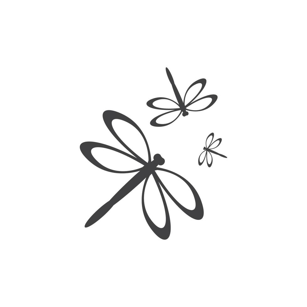 icono de ilustración de libélula vector