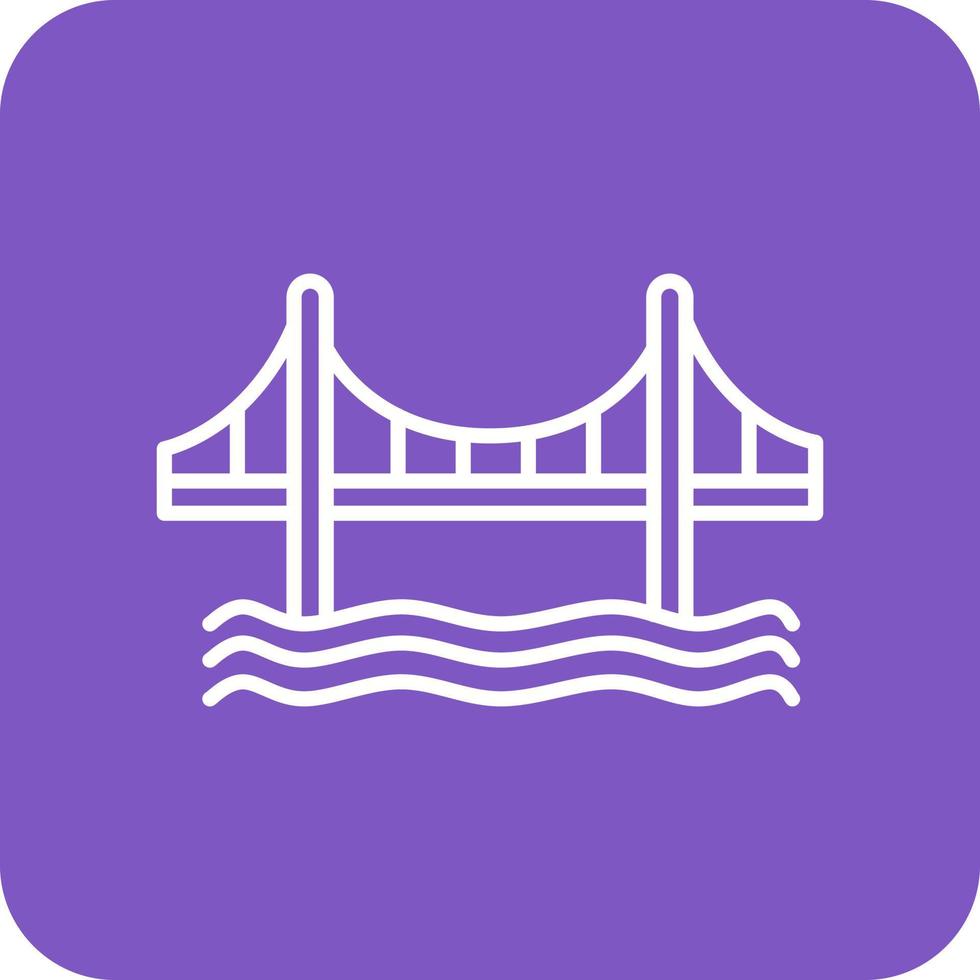 Golden Gate Bridge Line Round Corner Background Icons vector