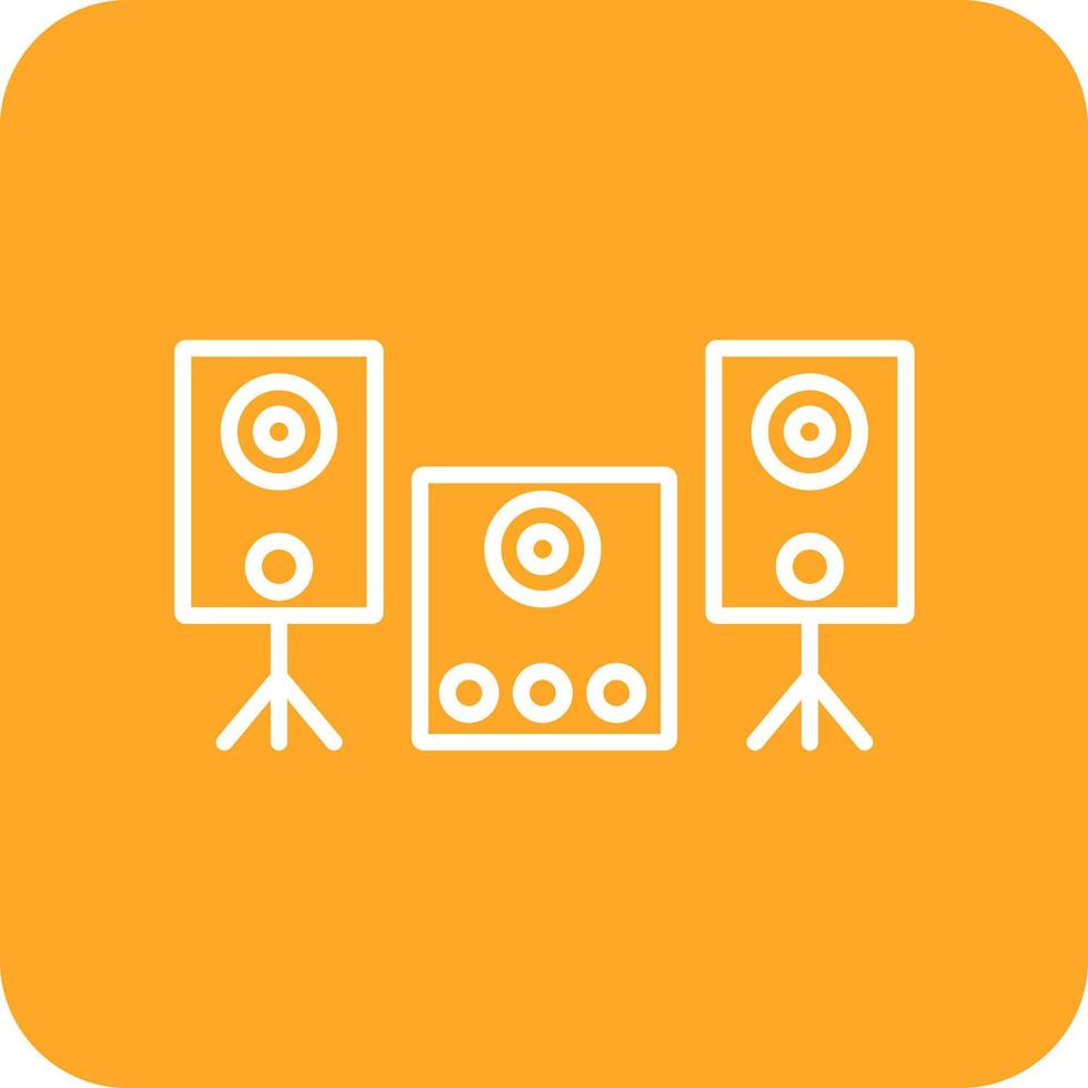 Sound System Line Round Corner Background Icons vector