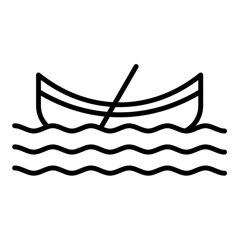 Canoeing Line Icon vector