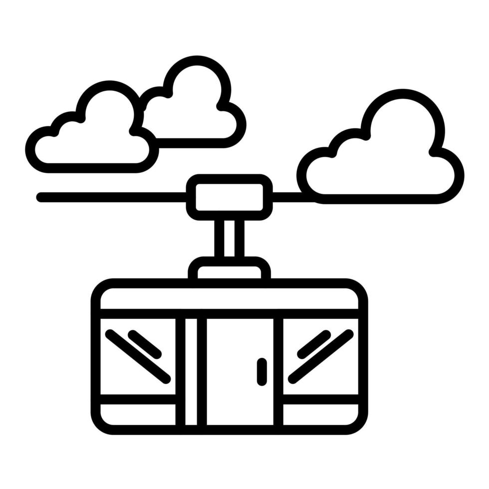 Cable Car Line Icon vector