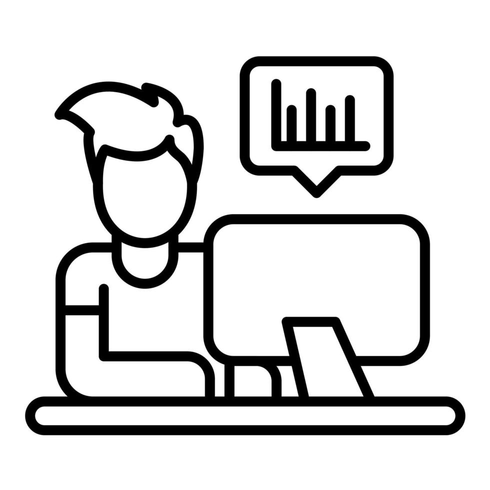 Analyst Line Icon vector