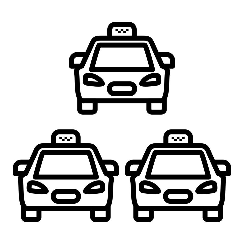 icono de línea de parada de taxi vector