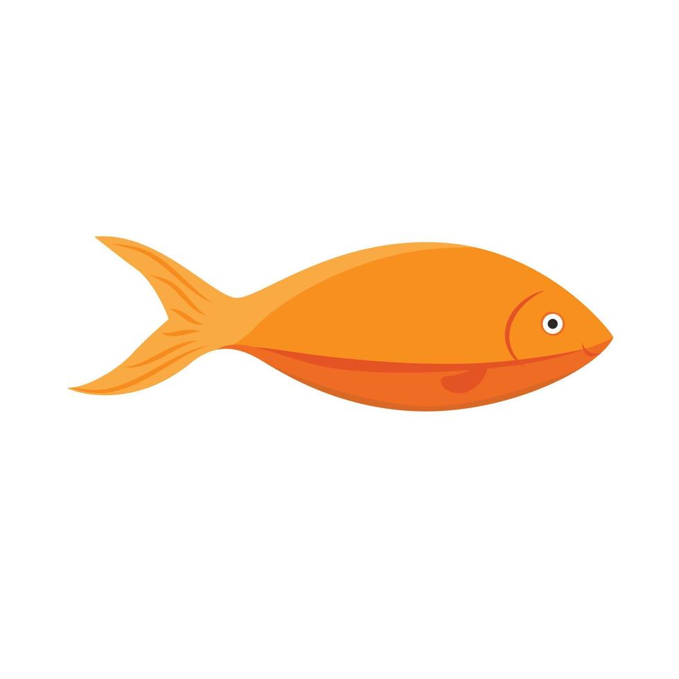 icono de ilustración de vector de animal de pez naranja