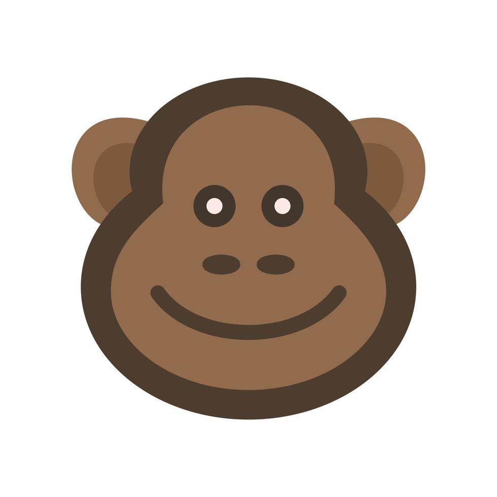 monkey head animal vector illustration icon