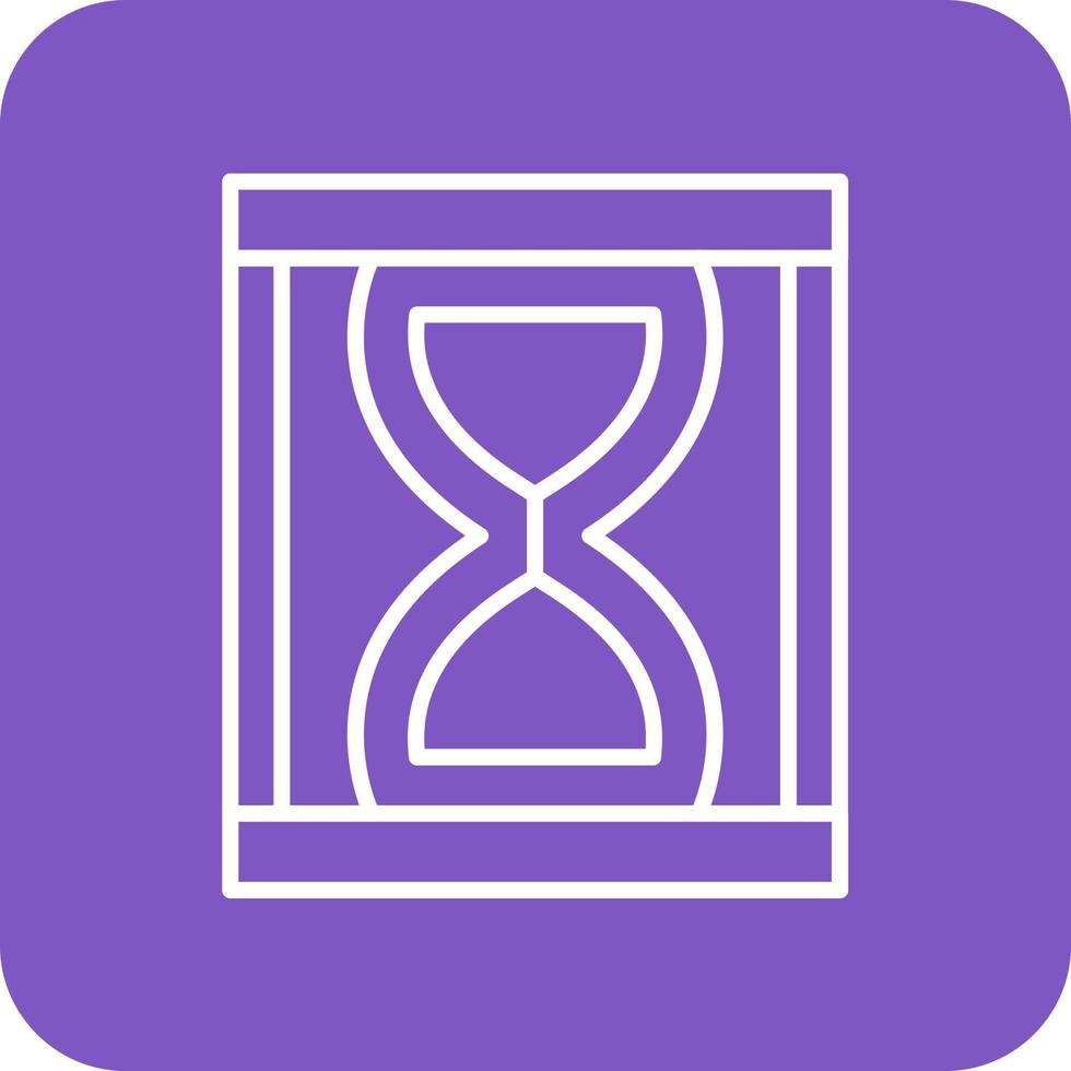Sand Clock Line Round Corner Background Icons vector