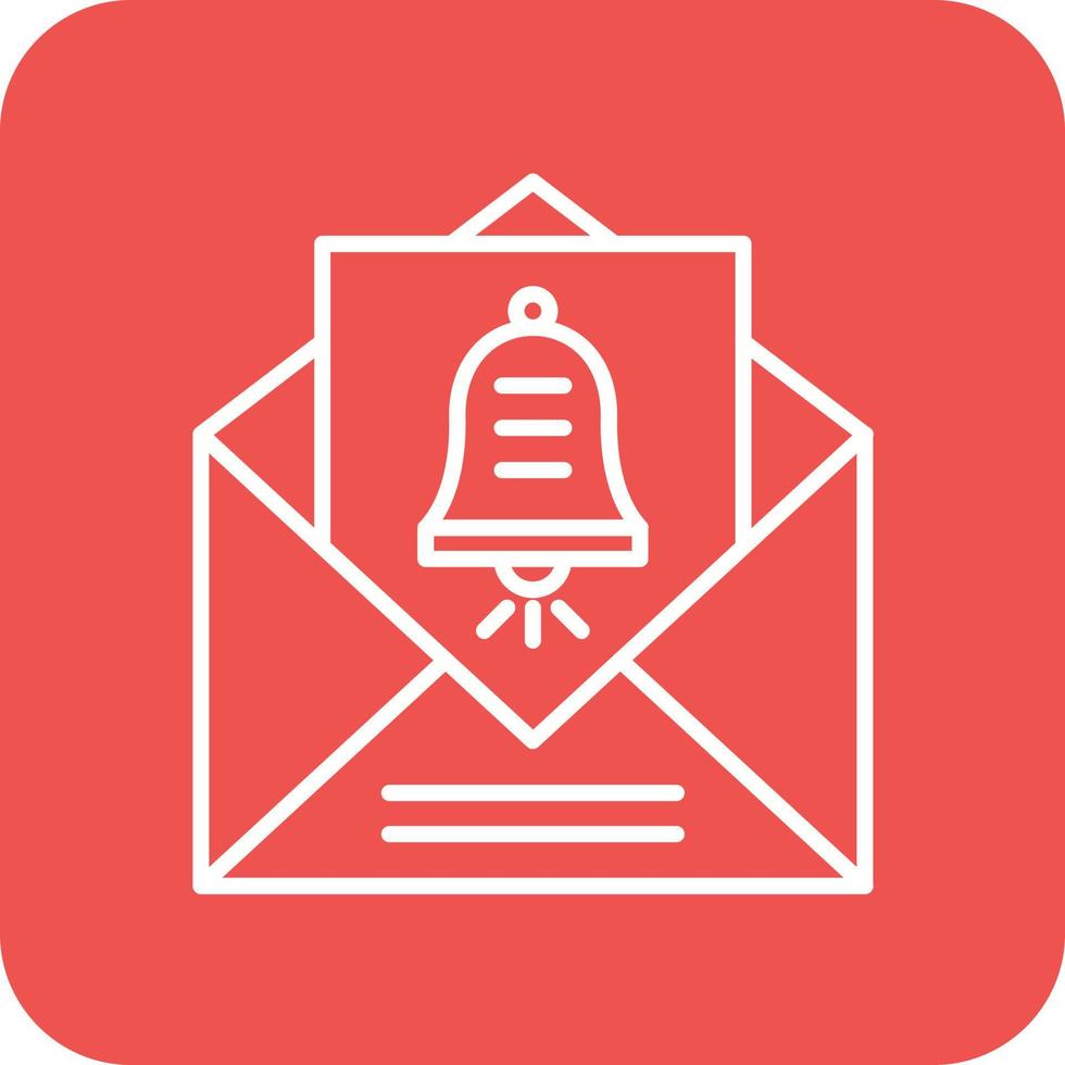 línea de notificación de correo electrónico iconos de fondo de esquina redonda vector