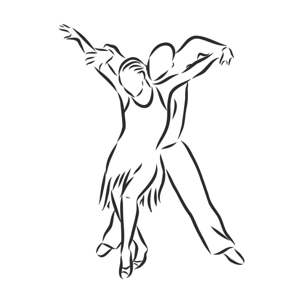 latin american dancing vector sketch