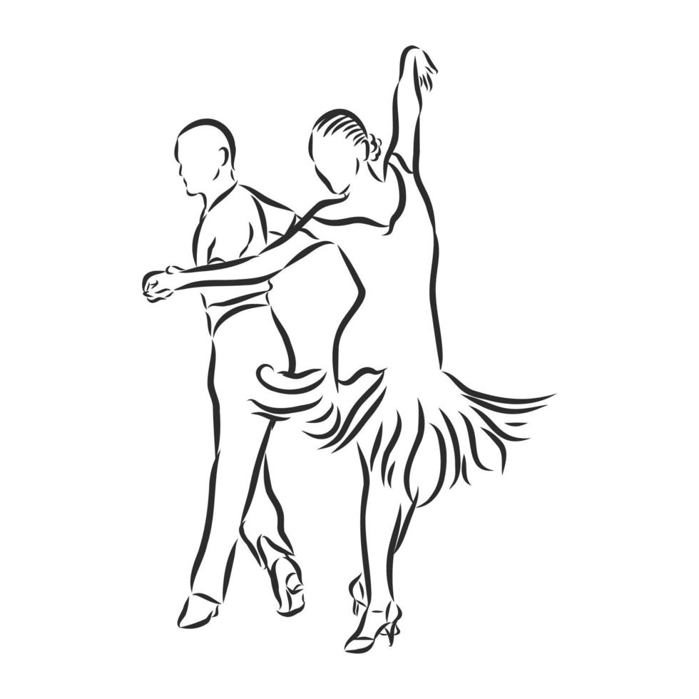 latin american dancing vector sketch