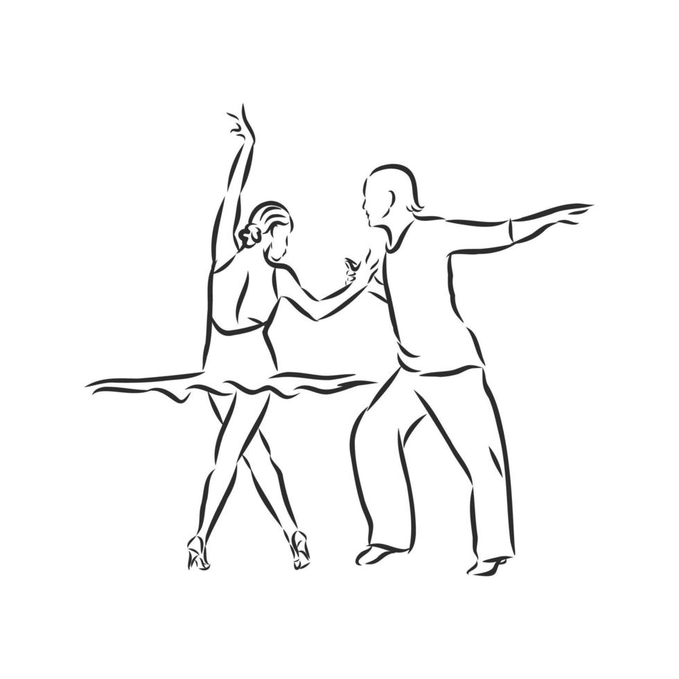 latin american dancing vector sketch