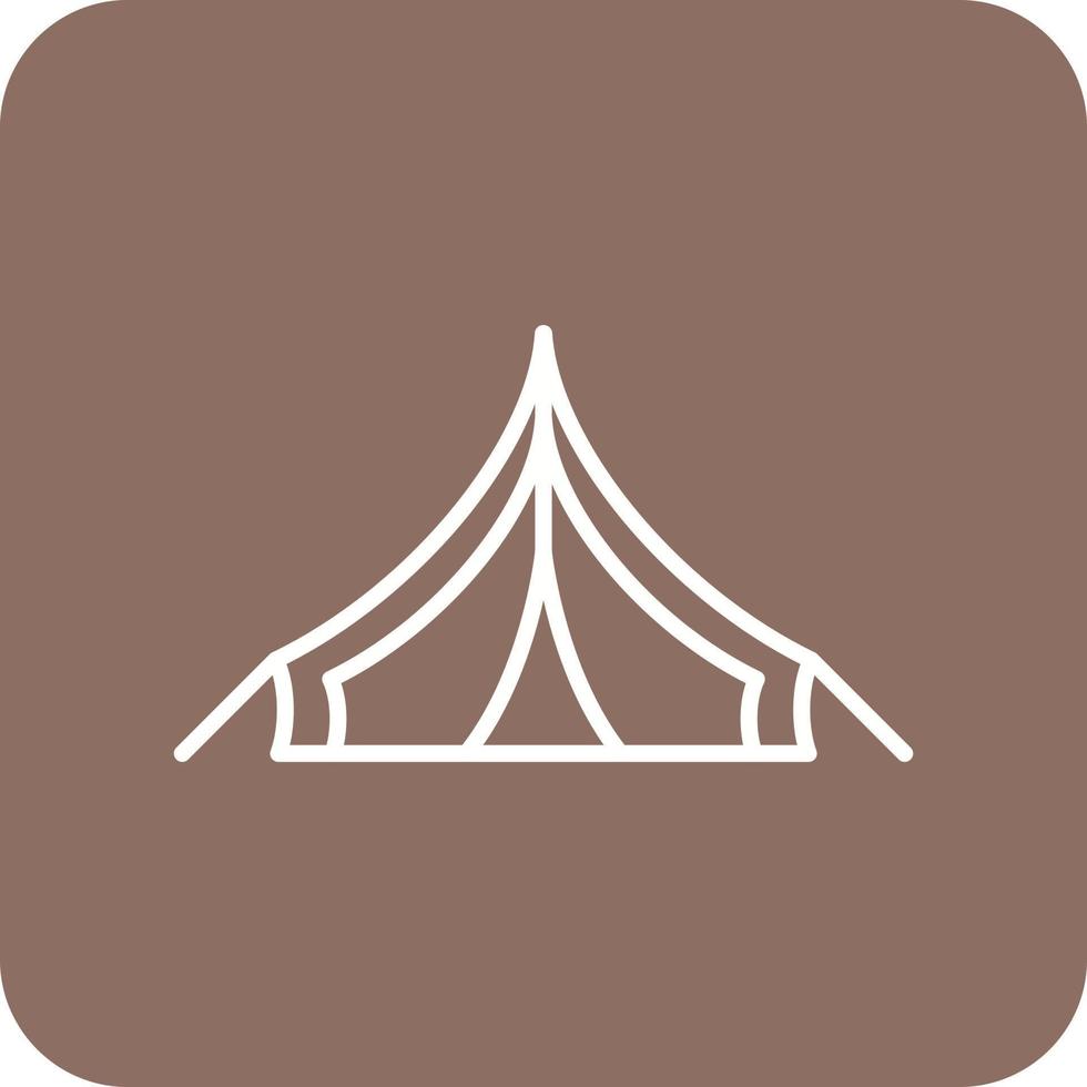 Army Tent Line Round Corner Background Icons vector