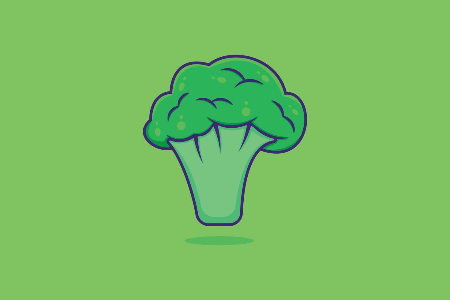Broccoli Fresh vegetable vector illustration. Food nature icon concept. Garden fresh vegetable food broccoli logo design.