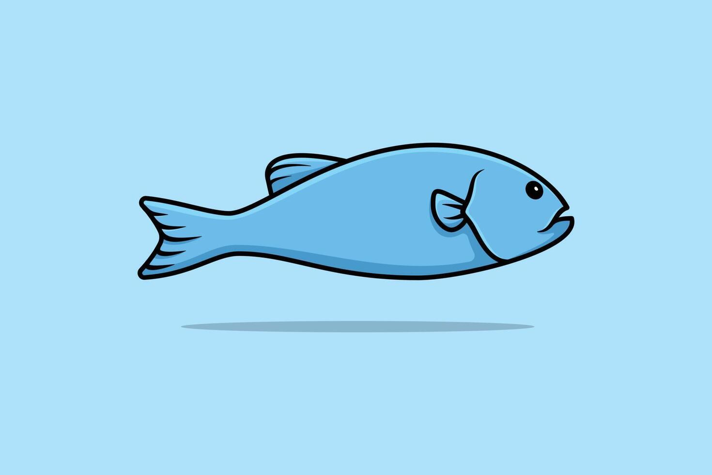 Cute Fish cartoon vector illustration. Animal nature icon concept. Restaurant sea food vector design.