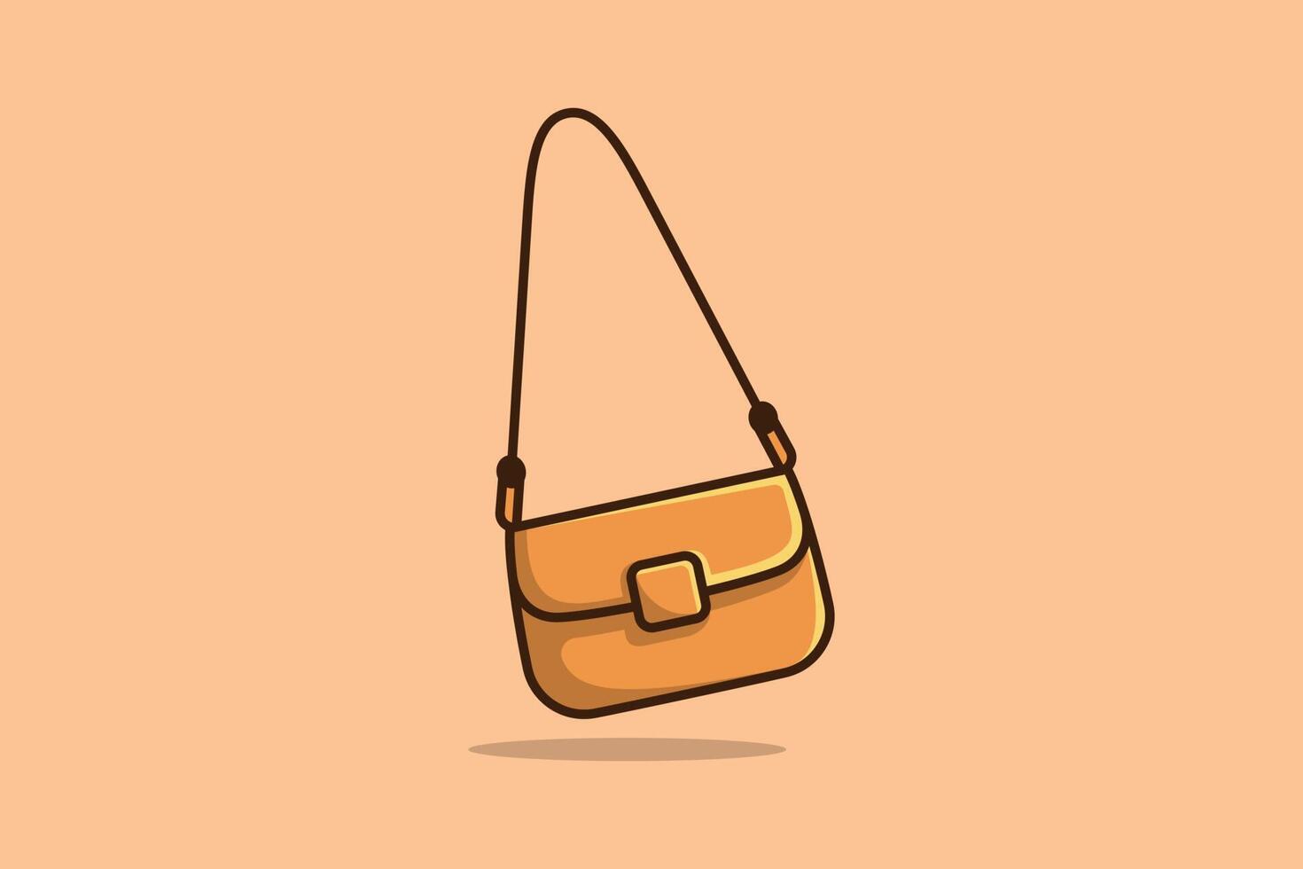 Ilustración de vector de bolso de mujer de moda. concepto de icono de objeto de belleza y moda. fiesta elegante, diseño de icono de bolso de eventos.