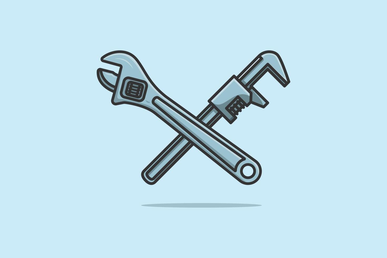 Adjustable wrench and Pipe Wrench tool vector illustration. Mechanic and  Plumber working tool equipment icon concept. Working tool in cross sign  vector design. 14723696 Vector Art at Vecteezy